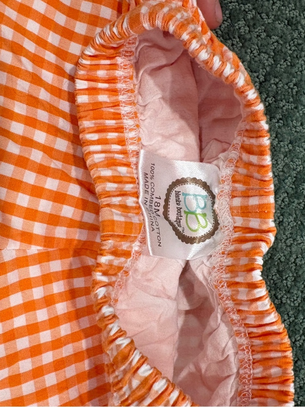 Orange Gingham toddler Pants - Picture 2 of 4